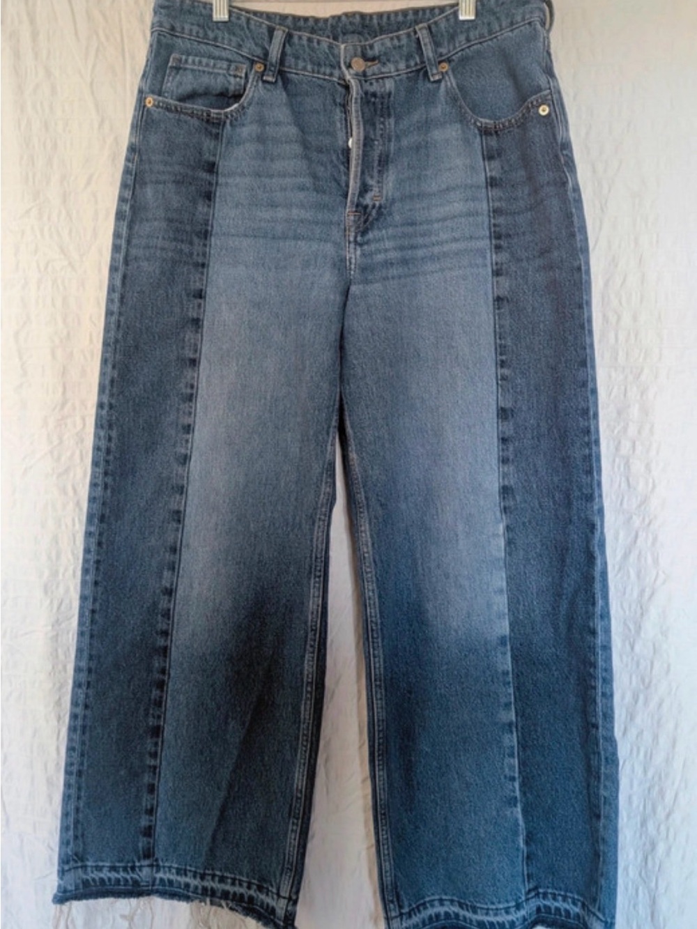 H&M Two-Tone Blue Wide-Leg Jeans